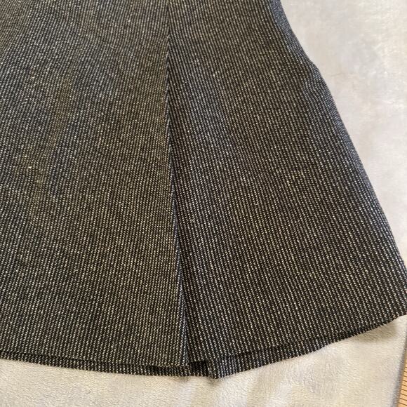 AKA Eddie Bauer Silk & Wool Skirt Mini Vintage sz 8 academia black pinstripe - Picture 2 of 7